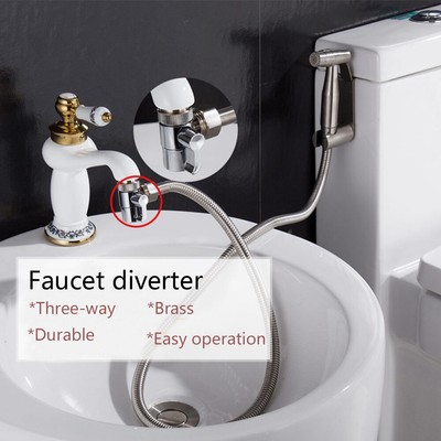 3 Way Faucet Adapter Diverter Valve Water Tap Connector Kitchen