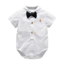 Baby Boy Formal Romper Jumpsuit Suspenders Wedding Gentleman Outfit Set Cute New