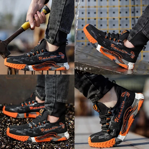 Scarpe Antinfortunistiche Uomo Sneakers da Lavoro Outdoor Punta Acciaio Lavoro Protettive Verde - Foto 5 di 17