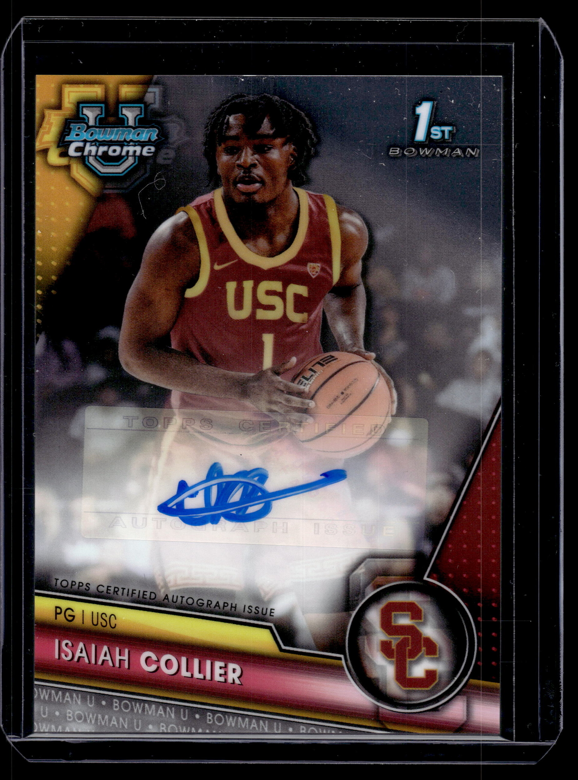 Isaiah Collier 2023-24 Bowman University Chrome Autograph Auto Card #BCPA-IC