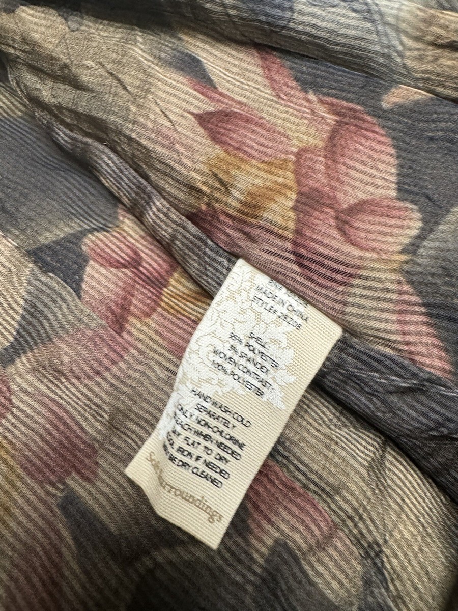 Soft Surroundings Women's Tea Gardens Topper Printed Floral Open