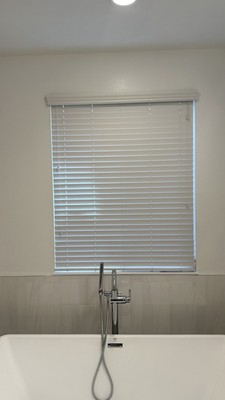 Window Blinds white vinyl.