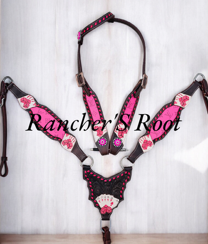 Western Tack Set Horse | Pink Color With Card Tooling Tack Set | eBay