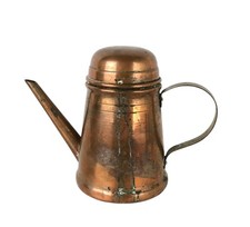 Vintage Rustic Copper Oil Gravy Separator  5.25" Tall Long Spout