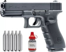 Umarex GLOCK 17 Gen4 .177 Cal Blowback Air Pistol w/5x12 CO2 and 1500 BBs Bundle