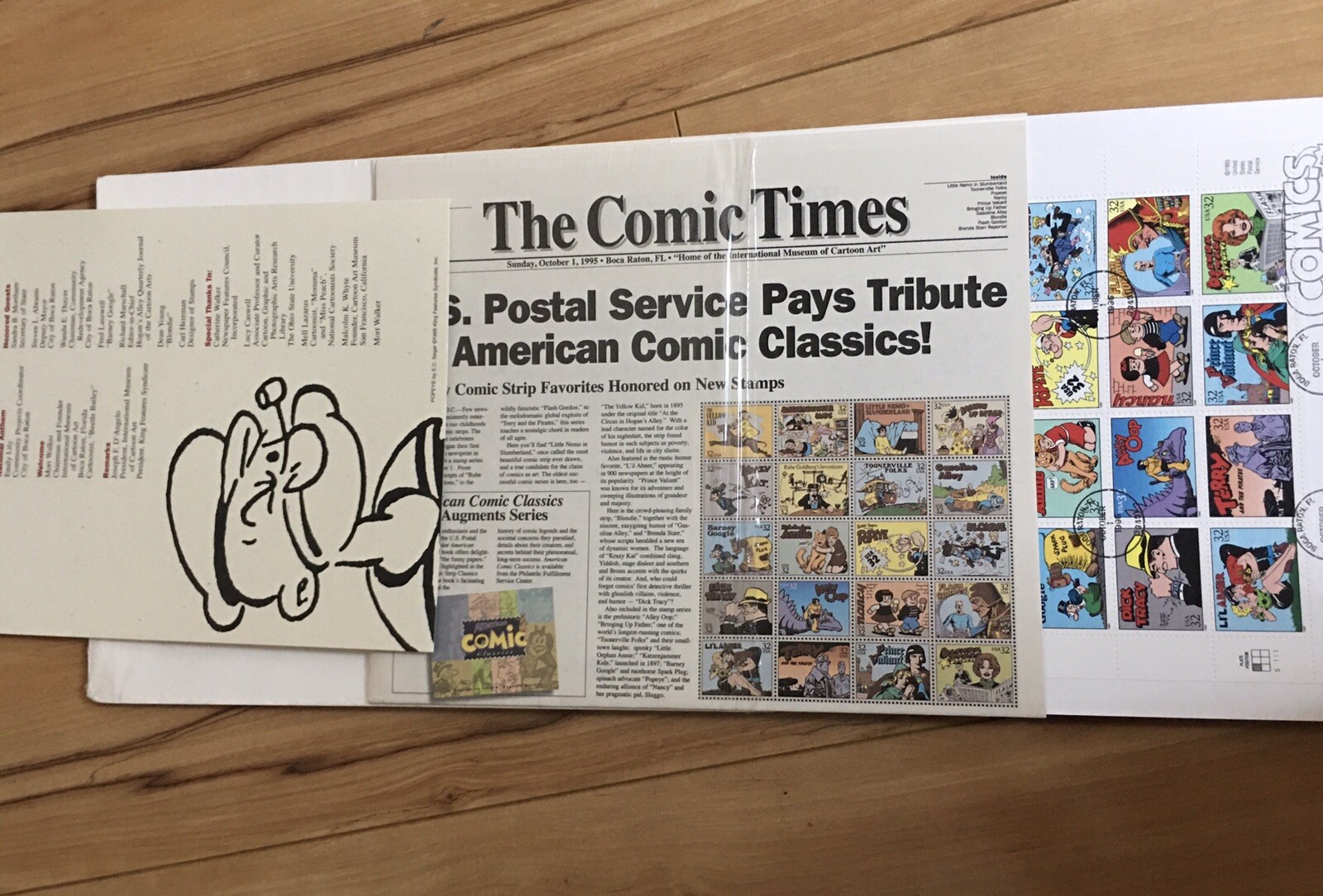 The Comic Times Oct/1/1995 with a sheet of 20 first day stamp. - NEW | eBay