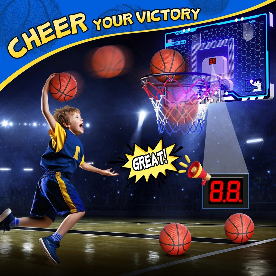 Mini Basketball Korb Set Kinder Basketballkorb Fürs Zimmer Indoor Mit Ballpumpe - Bild 3 von 4