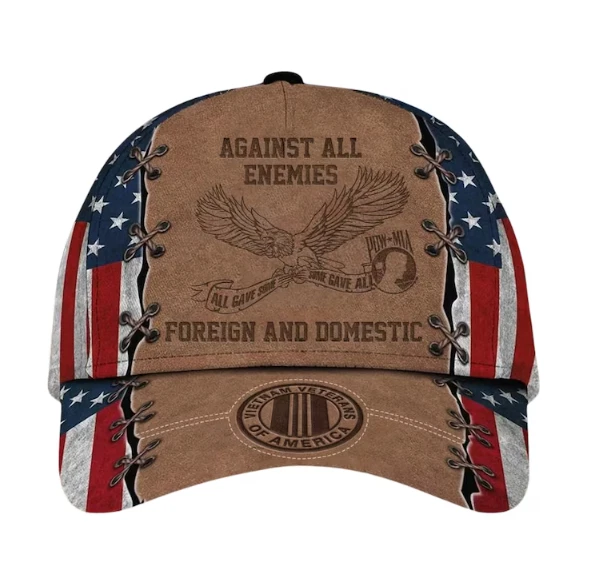 Against All Enemies Vietnam Veteran  Baseball Cap