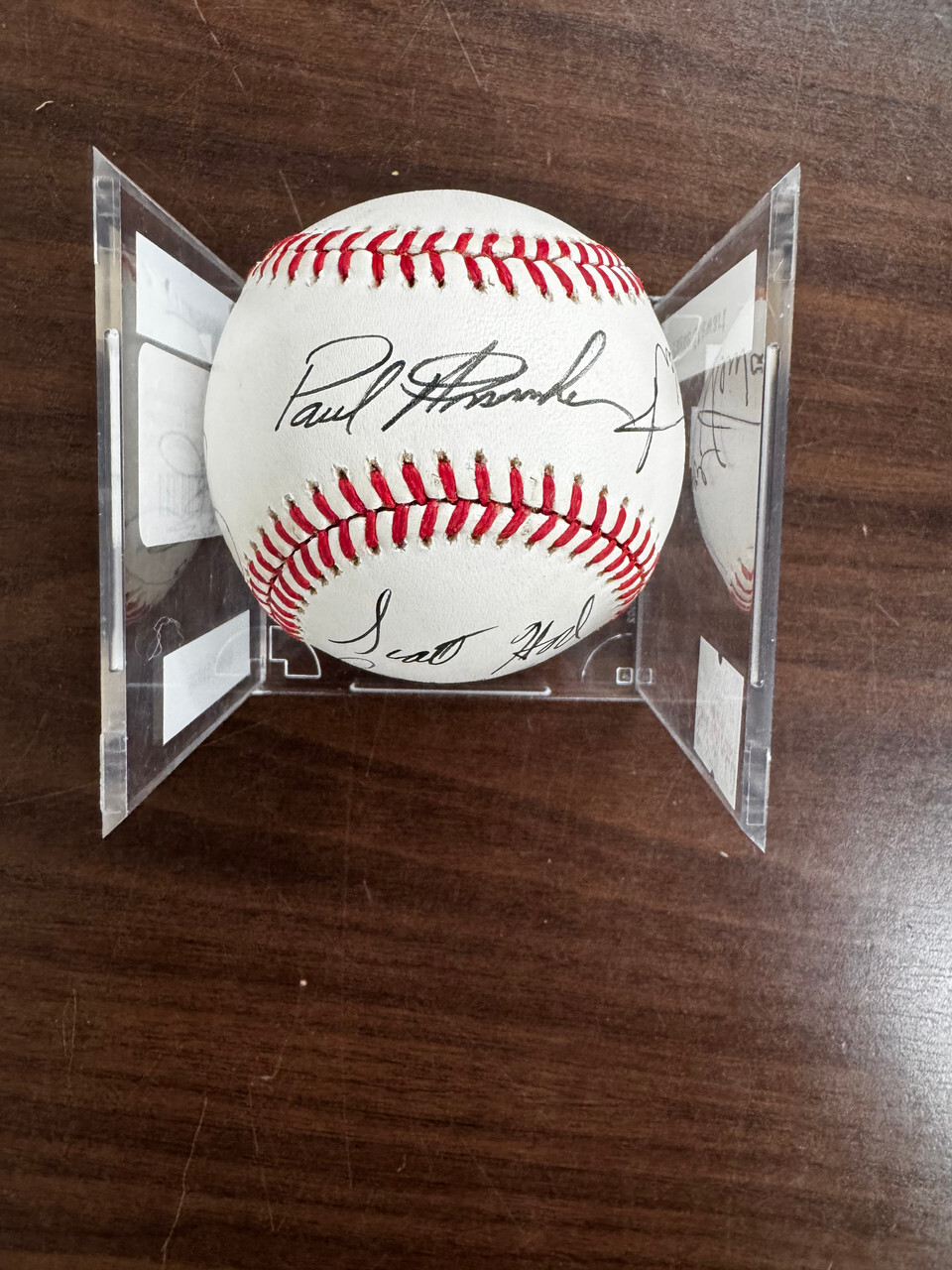 Payne Stewart Maddux Sandberg Autographed Signed ++ Rawlings ONL Baseball JSA 