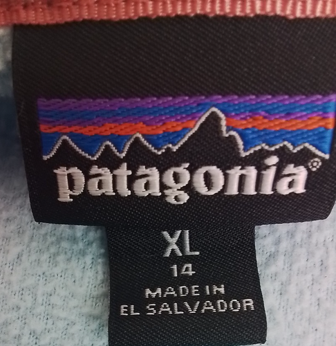 Patagonia Fleece Jacket Girls XL 14 Blue Hooded Full Zip #J3413 - Picture 11 of 16