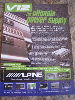 V12 ULTIMATE POWER SUPPLY ALPINE AUTO AUDIO NAVIGATION WERBUNG CA. A4 DATEI 30