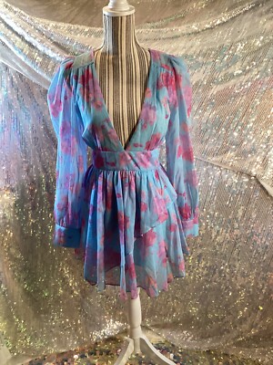 blue floral love shack fancy dress Love Shack Fancy Prim Silk Floral Halter Dress