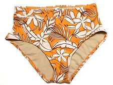 Kona Sol Womens L (12-14 Tropical Print Tummy Control High Waist Bikini Bottom