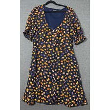 Madewell | Women's Happy Hibiscus Smock Sleeve Floral Button Down Dress  | 4