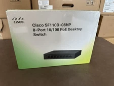 NEW Cisco SF110D-08HP  8-Port 10/100 PoE Desktop Unmanaged Switch