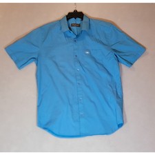 Salvatore Ferragamo Men's XL Blue Micro Dot Short Sleeve Button Up Shirt Italy