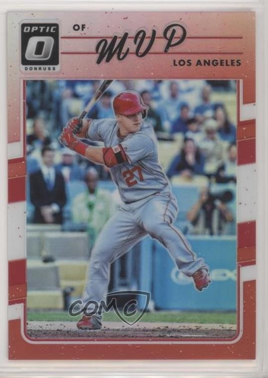 2017 Panini Donruss Optic Variation Red Prizm 41/99 Mike Trout (MVP) #107