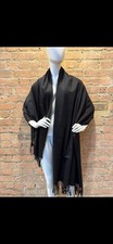 New Tomas PINK 100% Cashmere Black Scarf Shawl Made in the UK