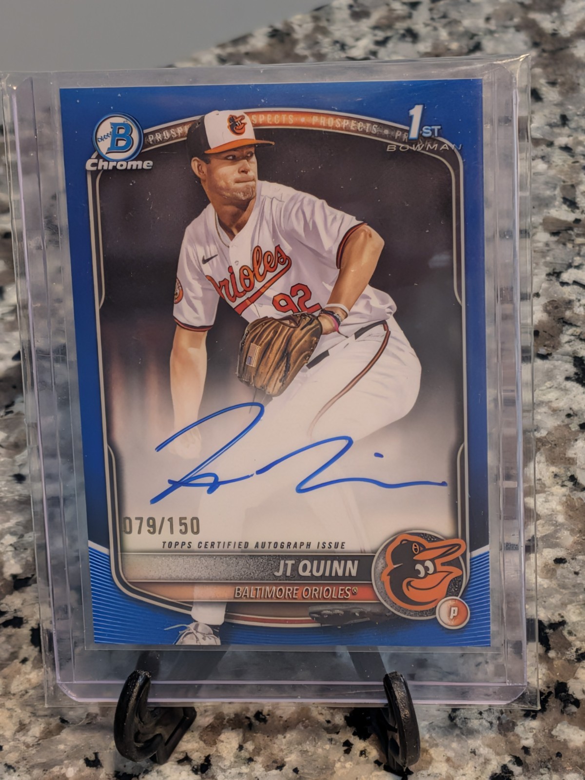 2025 Bowman Draft JT Quinn 1st Chrome True Blue Refractor Auto /150