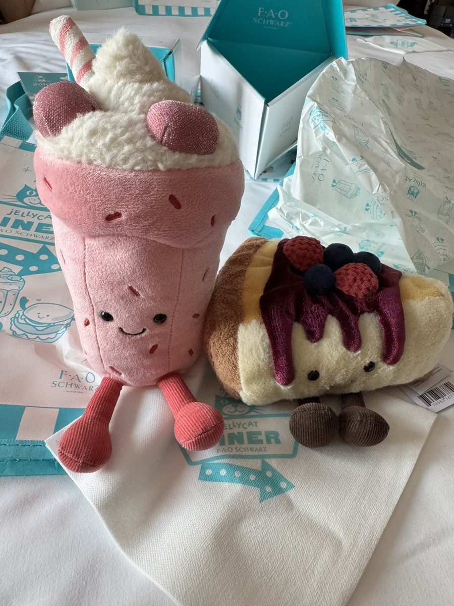 NEW Jellycat Diner Cheesecake & Milkshake NYC Set FAO Schwarz