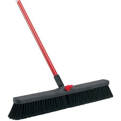 LIBMAN Push Broom with Resin Block - 24'' - Fine-Duty Bristles Lot of 4