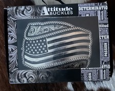 Attitude American Flag Belt Buckle NWT 50