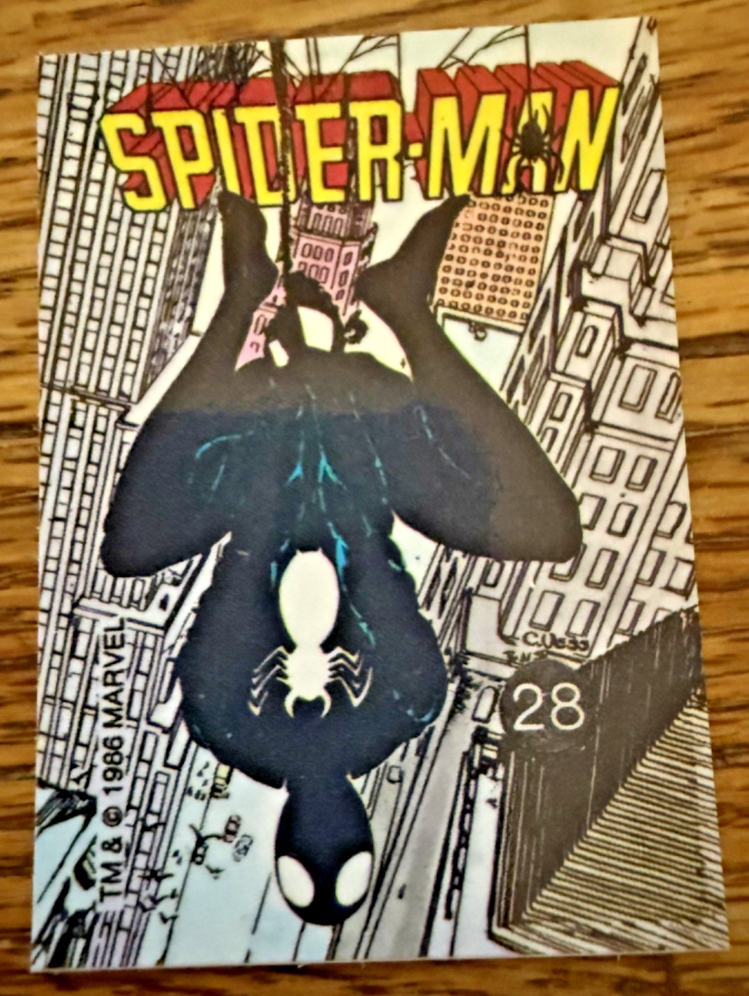 1986  Comic Images Marvel Universe Stickers Black Suit Spider-man  #28