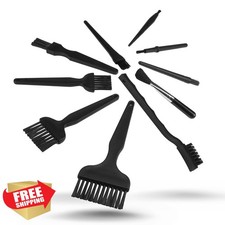 Electronics Tool Cleaning Kit 10 ESD Brushes with EVA Case Black Zipper