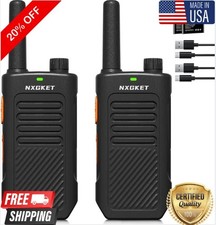 2 PACK Long Range Walkie Talkie 100 Mile Two Way Radio Charge Headset Waterproof