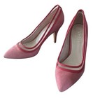 Ron White Pink Red Pointed Toe Stiletto Pumps Transparent Accent Slip On 7.5 — photo 1