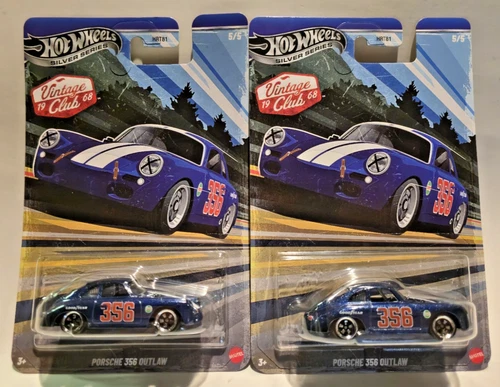 Hot Wheels Silver Series Vintage Club 5/5 Porsche 356 Outlaw Lot of 2 Ships Free