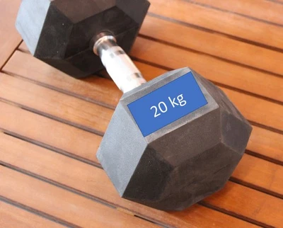 QMBASIC ODER BAUGLEICH 20 kg HEXAGON Hantel gummiert Kurzhantel Metall Hex Hanteln Gewicht weights