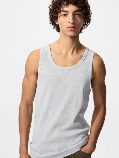 Camiseta sin mangas acanalada color UNIQLO DRY M-4XL blanca/negra/gris para hombre 482759 nueva con etiquetas Foto 3 de 4