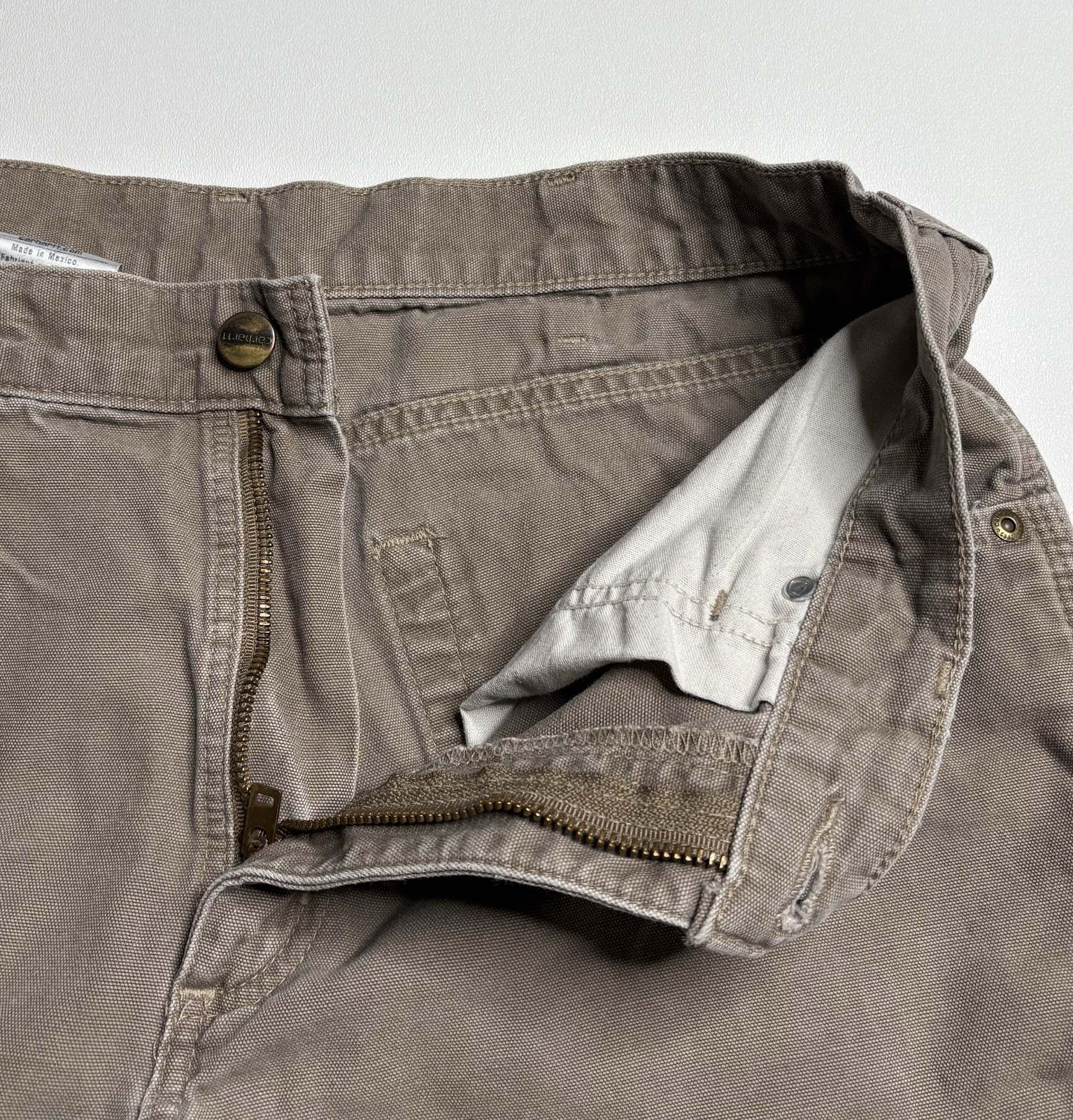 Carhartt Loose Fit Workwear Distressed Utility Pants Tan B159-MUS Mens 34x31* thumbnail 3