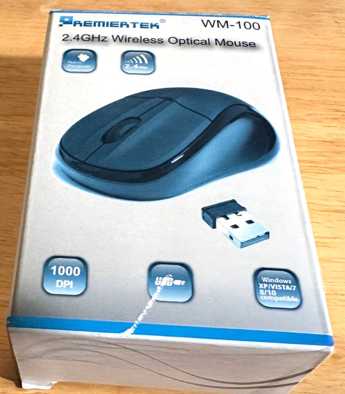 Premiertek Wireless USB Mouse WM-100 - Blue