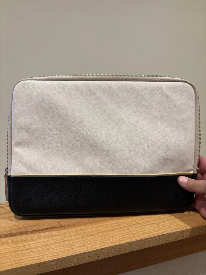 Kate Spade Laptop Case Black & White Padded  Zip Computer Sleeve - Image 2 of 4
