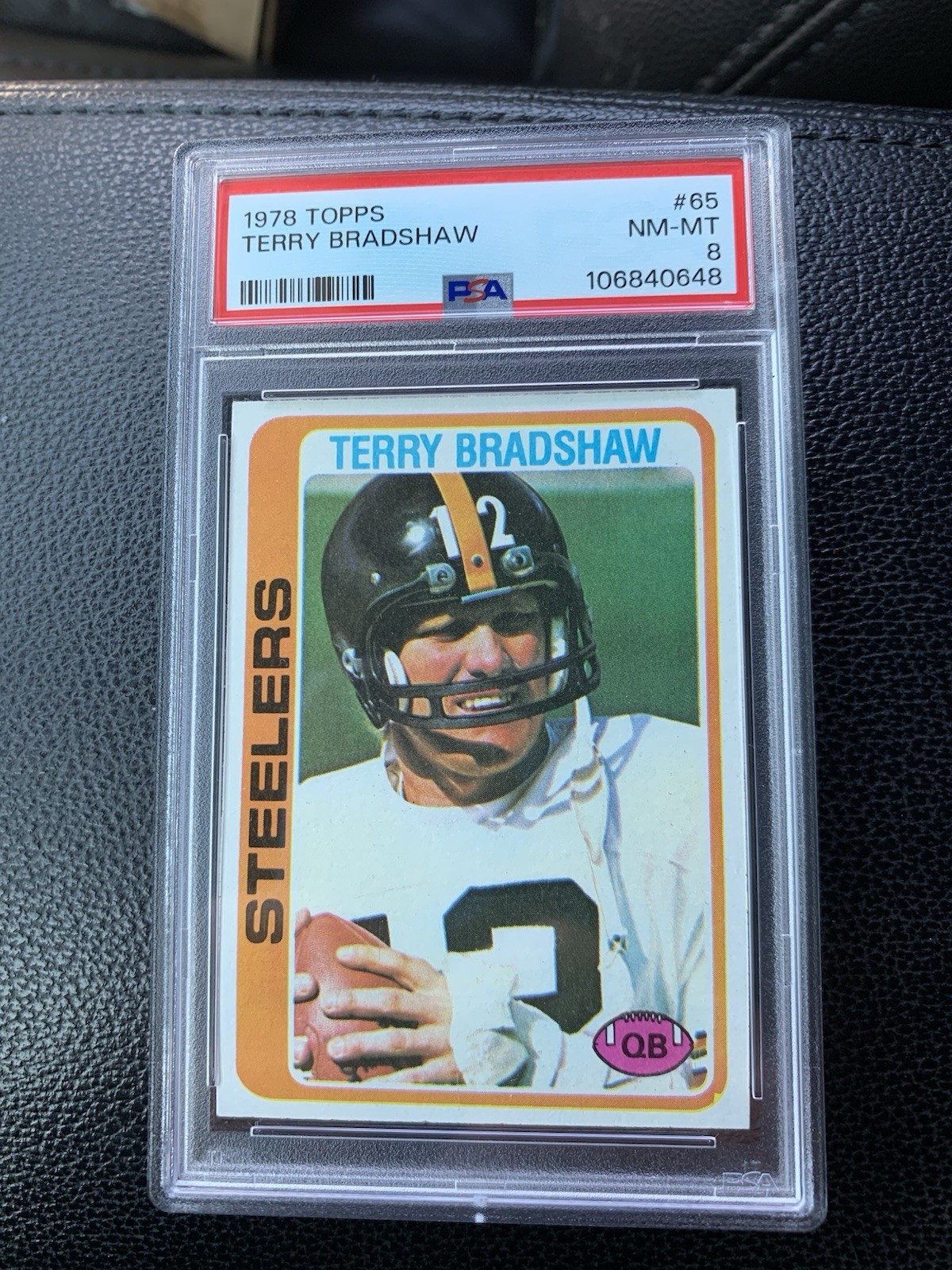 1978 topps terry bradshaw #65 Pittsburgh Steelers PSA 8