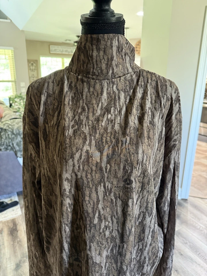 Ol' Tom Hombre Mossy Oak Bottomland 1/4 Cremallera Manga Larga Grande Foto 4 de 4