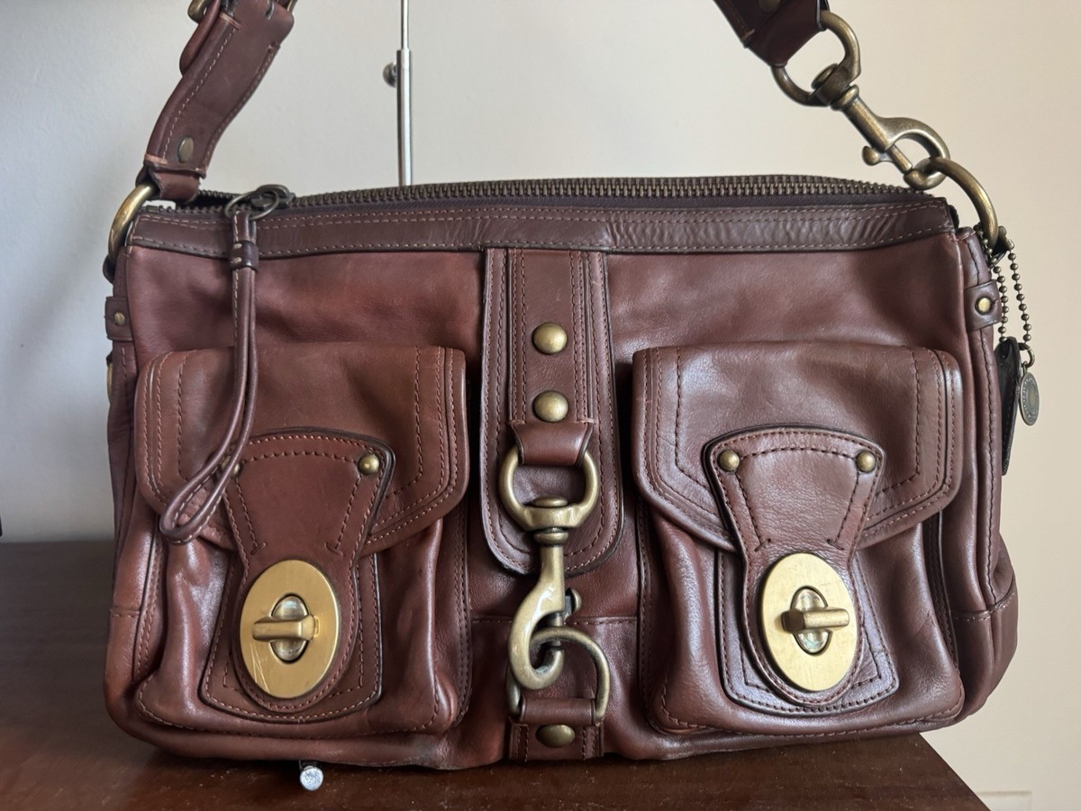 Coach MEDIUM 10331 65th Anniversary Mandy Vintage Cognac Leather