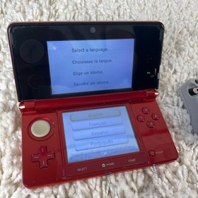Nintendo 3DS Flame Red Handheld Console System CTR-001 Tested