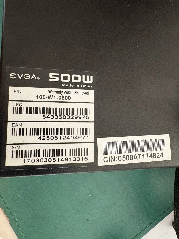 ALIMENTATORE ATX 500W 80+ WHITE EVGA 100-W1-0500-K2 PFC ATTIVO E PROTEZIONI - Immagine 3 di 4