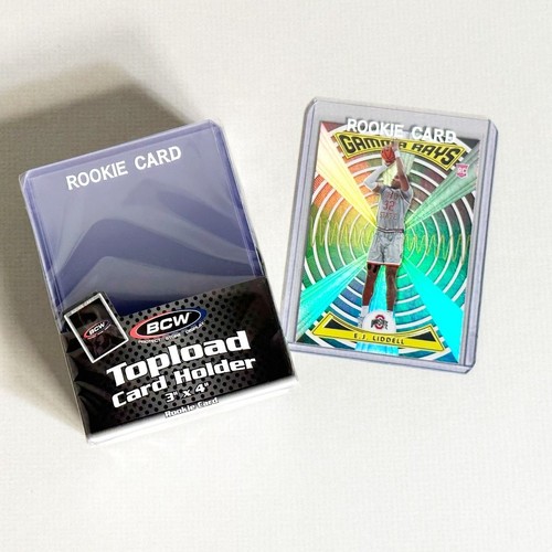 BCW 1600 ct Gray 2-row Card Bin + 100 Rookie Imprinted White 3x4 Toploaders - Picture 4 of 6