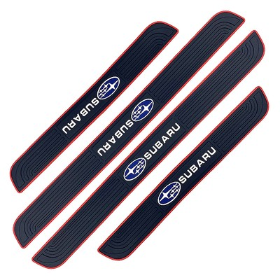 #ad 4PS For Subaru Car Accessories Door Sill Protector Scuff Guard Cover Trim Rubber $30.11