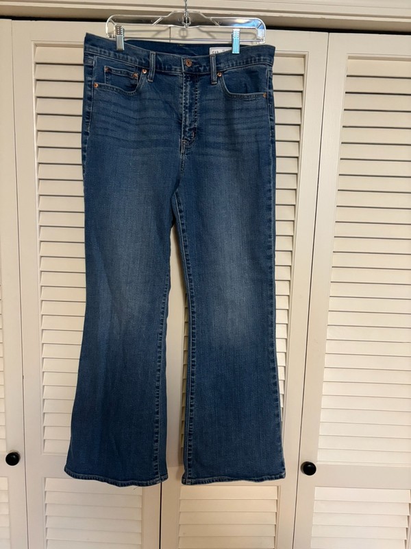 Gap Jeans '70s Flare Wide Leg High Rise Stretch Denim Women's 32 / 14 S