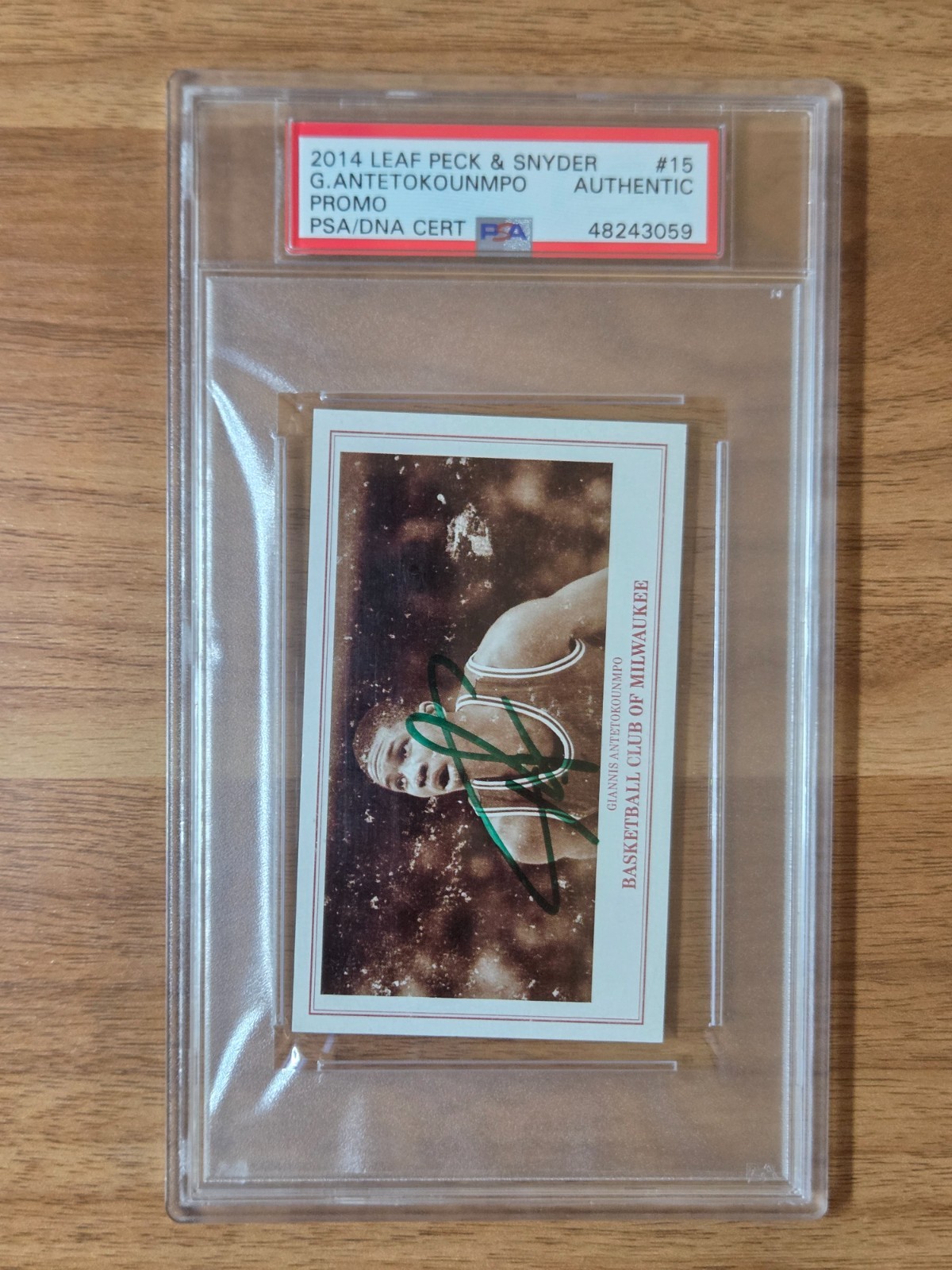 2014 Leaf Peck & Snyder GIANNIS ANTETOKOUNMPO PSA/DNA Autograph Promo card Auto