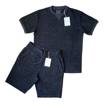 Large Givenchy Paris Men's Shirt And Short Set Black Cotton