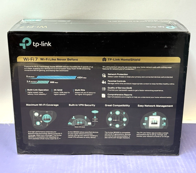 Brand NEW TP-Link Archer BE5000 Dual-Band Wi-Fi 7 Router Black | eBay