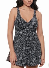 Swim Solutions Women s Abstract Bow Swimdress Size 18