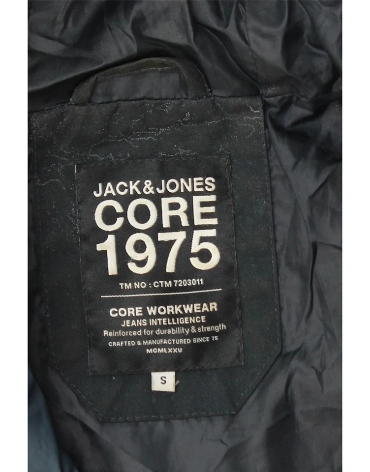 JACK & JONES Mens Workwear Hooded Padded Jacket UK 36 Small Navy Blue DX03 - Image 3 of 3