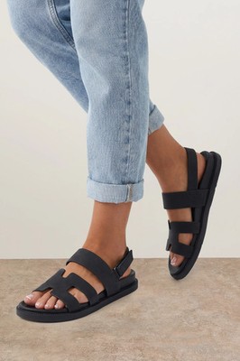 Oasis Natural Black Sandalen Damen Daywear Sandalen